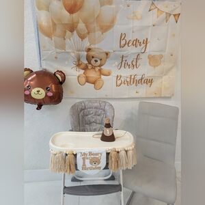 Beary First Birthday Party Decor Set